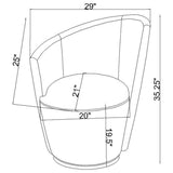 Nueva - Upholstered Swivel Chair Curved Backrest by Coaster Fine Furniture | Bel Furniture