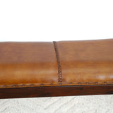 Chad - Mid-Century Modern Leather Bench - Brown / Tan by Ashcroft Furniture | Bel Furniture