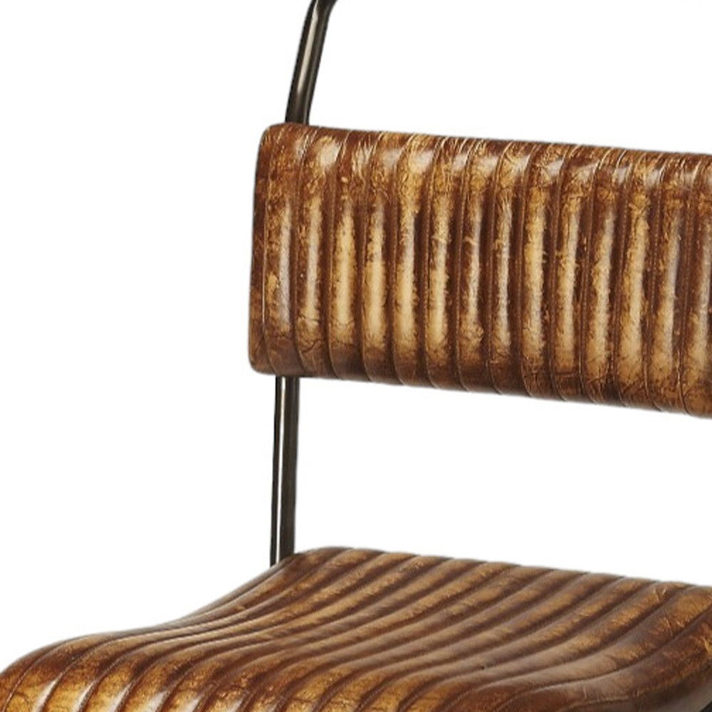 46" Iron Bar Chair - Brown / Black