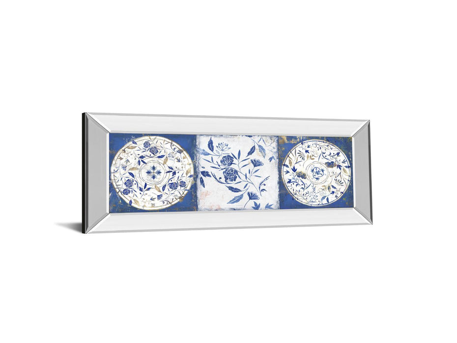 Indgio Ceramics II By Isabelle Z - Mirrored Frame Wall Art - Blue