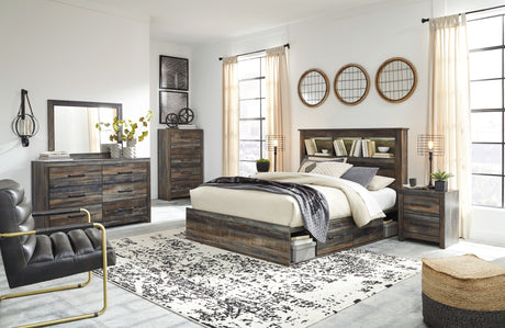 Drystan - Dresser, Mirror, Bookcase Bed Set Beige King by Signature Design by Ashley® | Bel Furniture