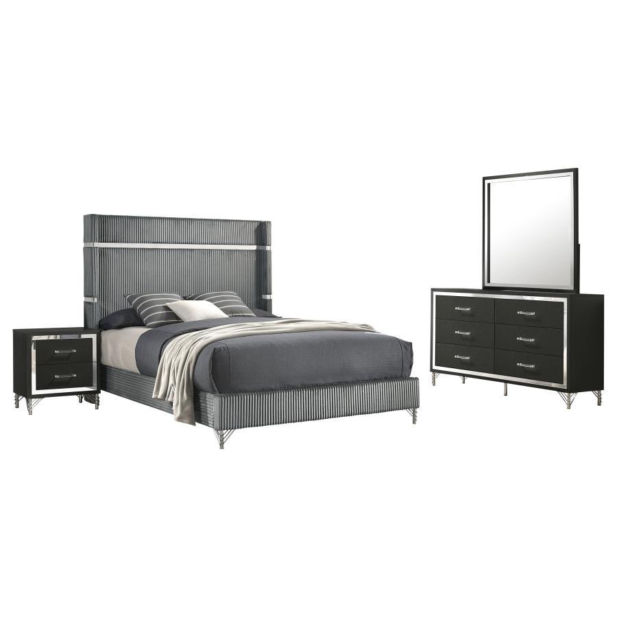 Lucia - Bedroom Set With Upholstered Wingback Panel Bed by Coaster Fine Furniture | Bel Furniture