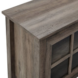 Modern Farmhouse 2 Door Glass Windowpane 70" TV Stand For 80" TVs by Walker Edison | Bel Furniture