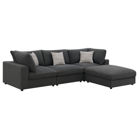 Serene - Upholstered Modular Sectional Sofa Black 4 Pc. Right Arm Facing Corner Chaise Sectional by CoasterEssence | Bel Furniture