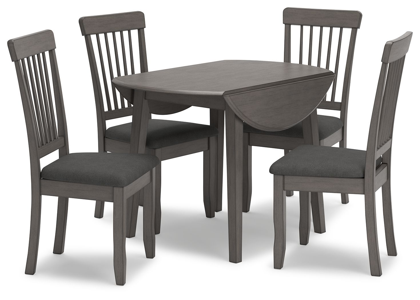 Shullden - Gray - Round Drm Drop Leaf Table