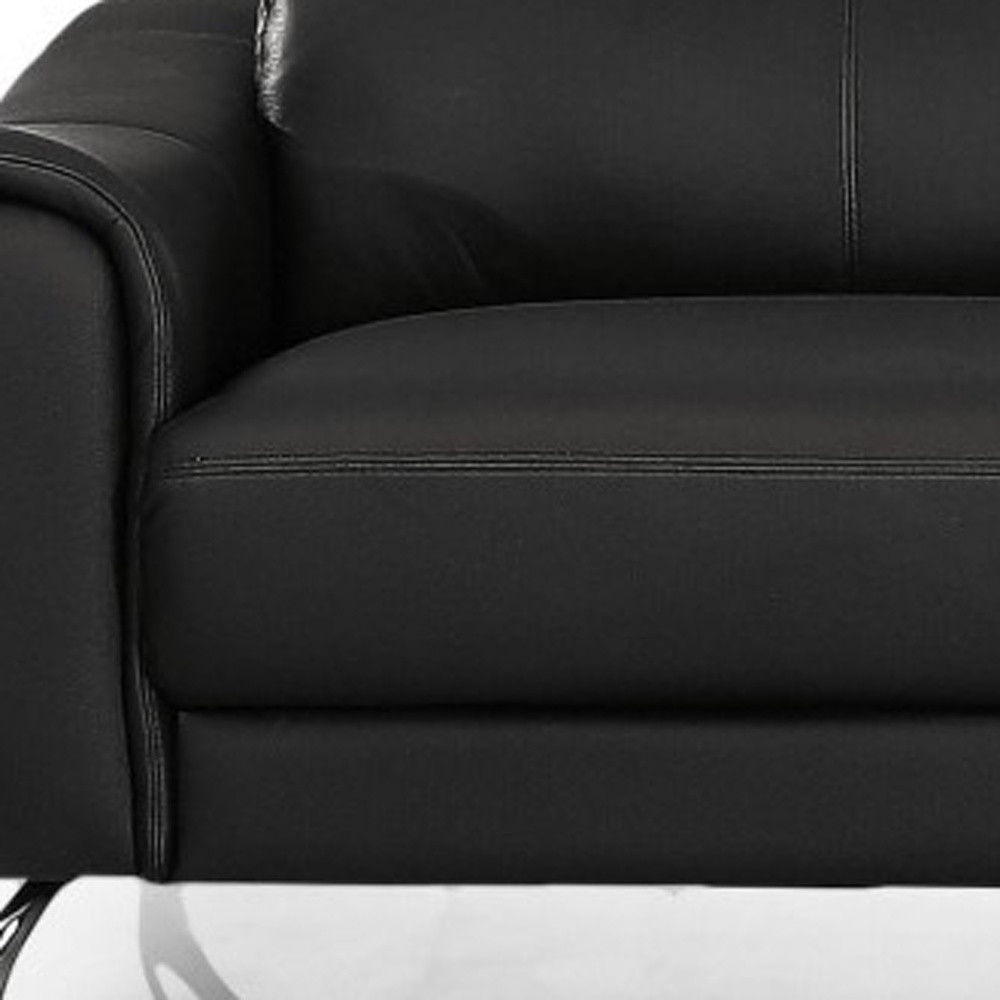 Urban Leather Adjustable Headrest Sofa - Black