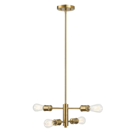 Trellis - 4 Lights Modern Gold Chandelier Vintage Pendant Fixture For Living Room - Clear / Gold - view 6