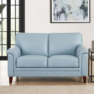 Westcott - Leather Loveseat Light Blue by Hydeline Furniture | Bel Furniture