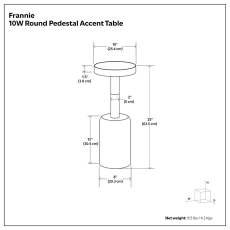 Frannie - Side Table - Gold / Black - view 5
