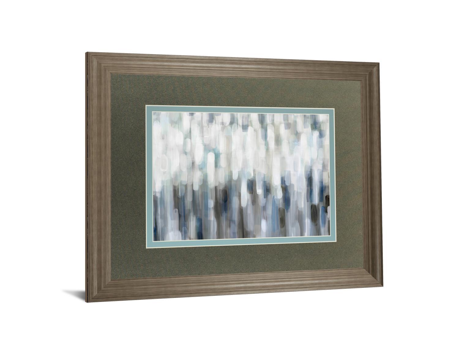 Silver Rain By Karen Lorena Parker - Framed Print Wall Art - Blue