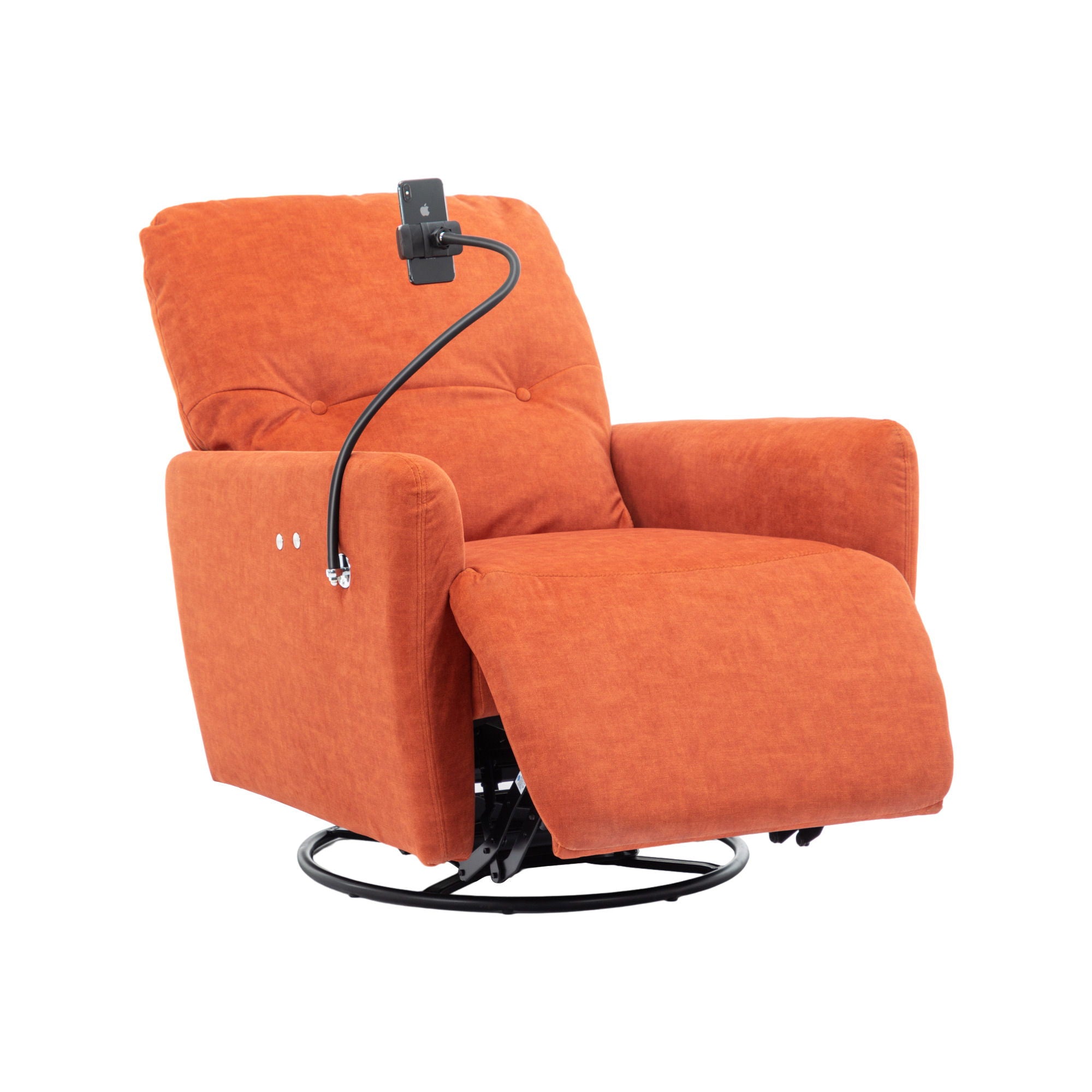 270° Swivel Electric Recliner Home Theater Seating Single Reclining Sofa Rocking Motion Recliner With A Phone Holder For Living Room