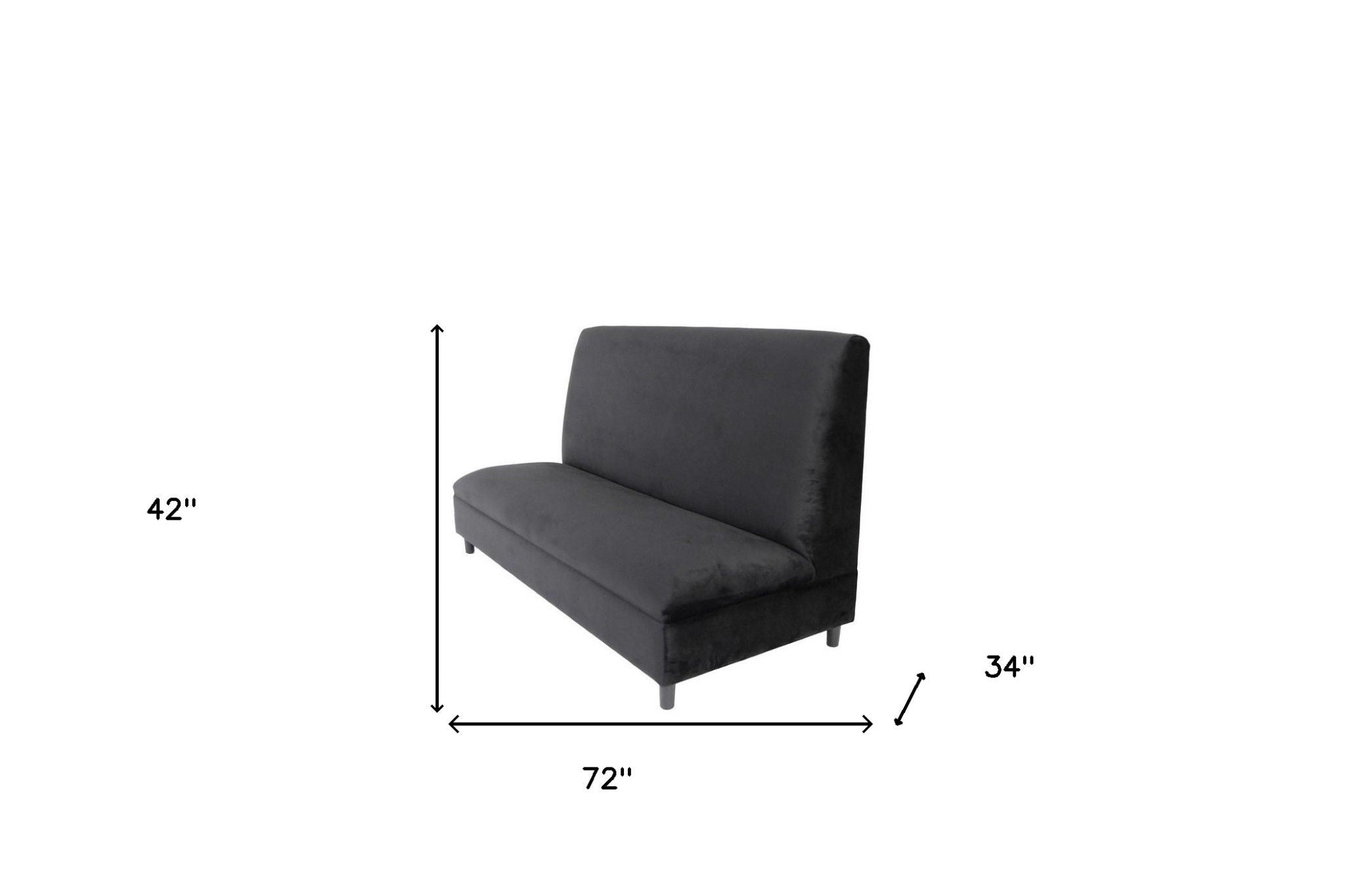 Velvet Loveseat - Black / Silver