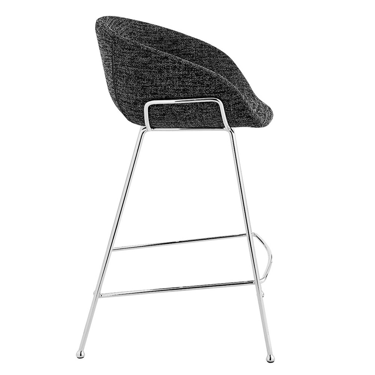 Steel Low Back Counter Height Bar Chairs (Set of 2) - Black / Silver