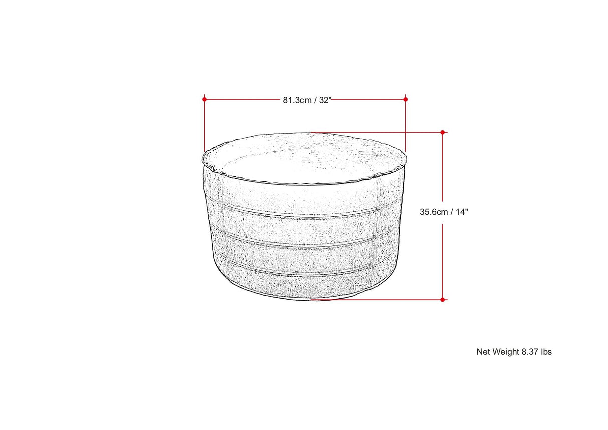 Brody - Round Pouf by Simpli-Home | Bel Furniture