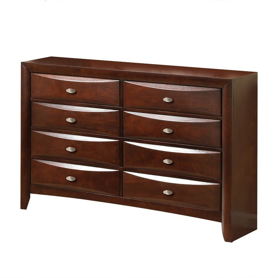 Wood Finish Dresser With 8 Drawers - Espresso