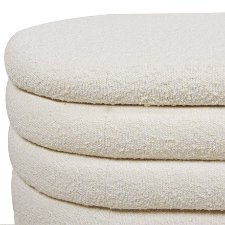 Fuji - Upholstered Oval Storage Bench by Jennifer Taylor Home | Bel Furniture