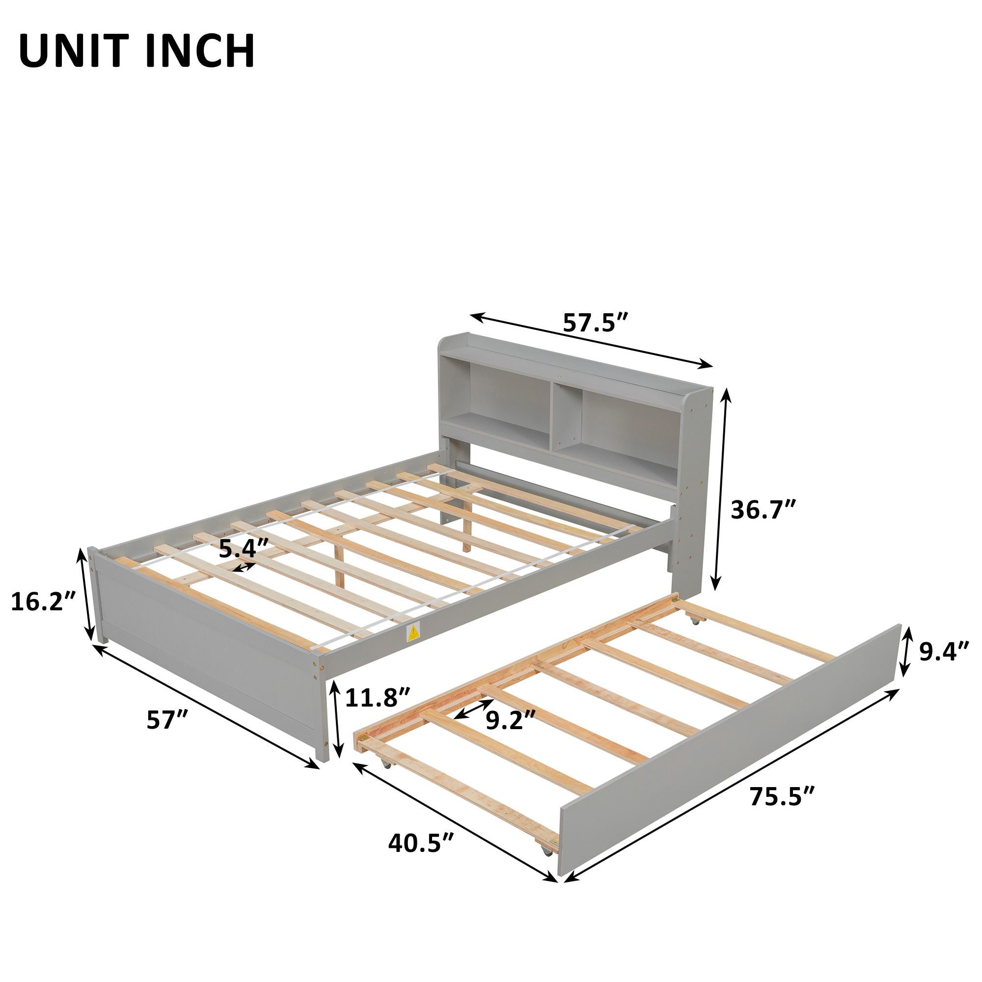 Full Bed With Trundle, Bookcase