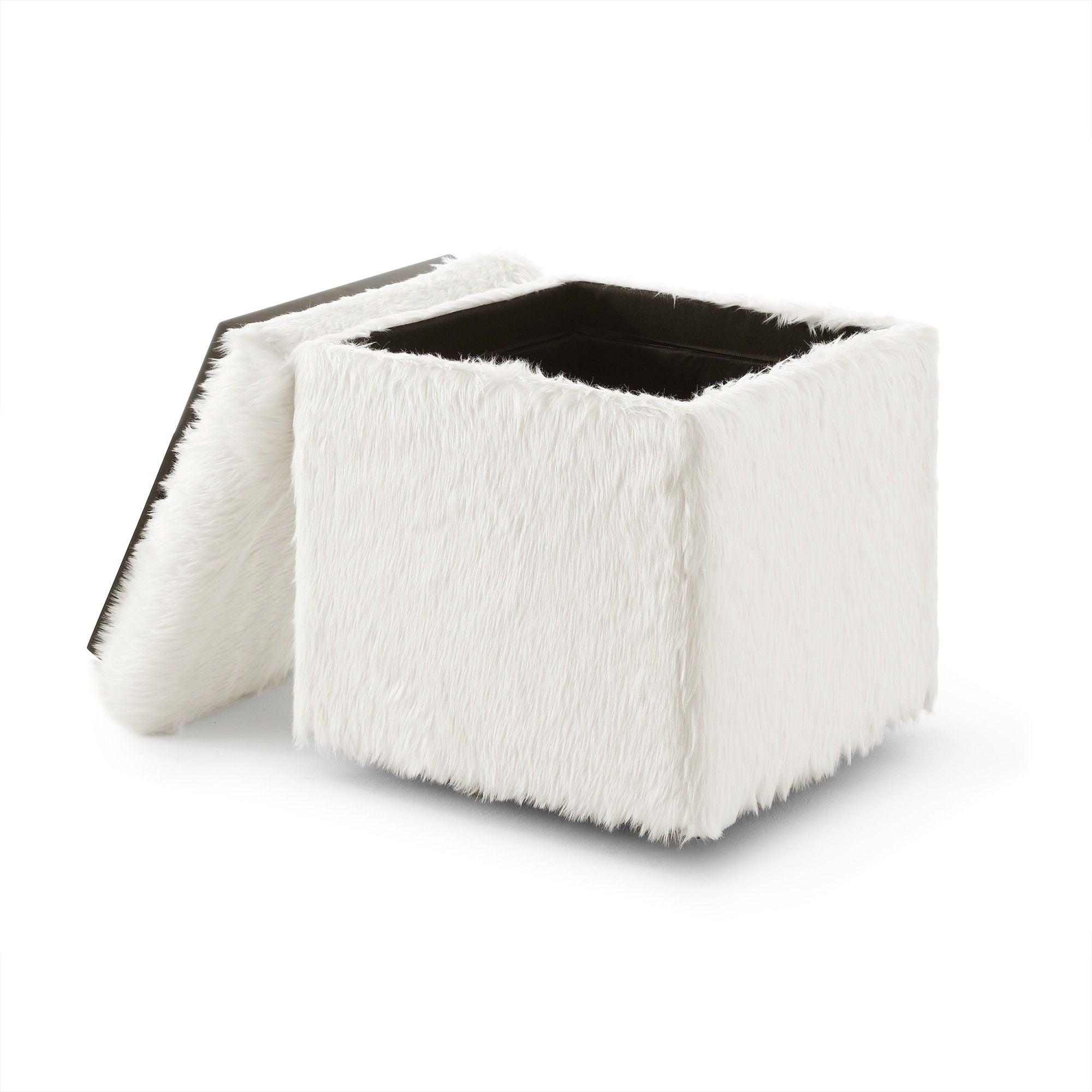 Faux Fur Storage - White / Black