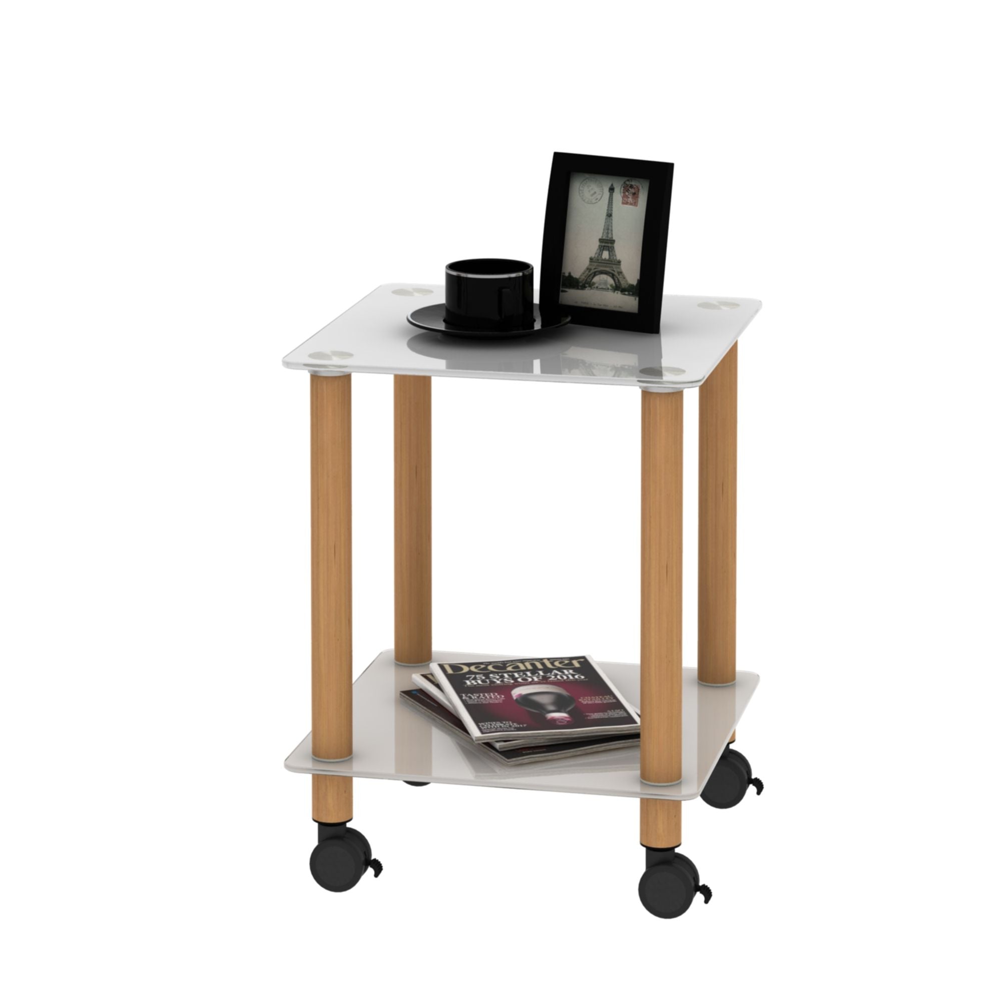 Side Table, 2 Tier Space End Table, Modern Night Stand, Sofa Table, Side Table With Storage Shelve