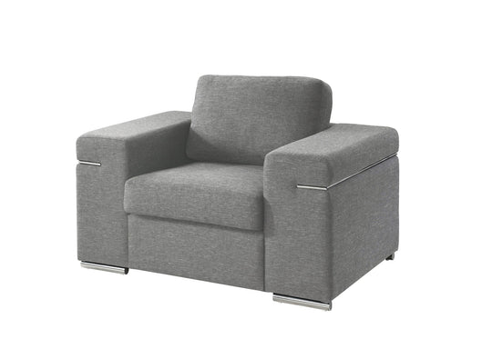 Gianna - Fabric Arm Chair Gray by Lilola Home | Bel Furniture