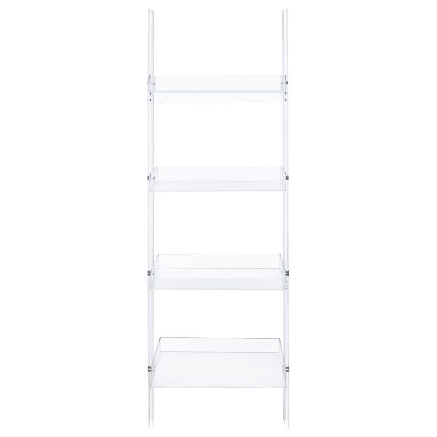 Amaturo - 4-Shelf Acrylic Ladder Bookshelf - Clear