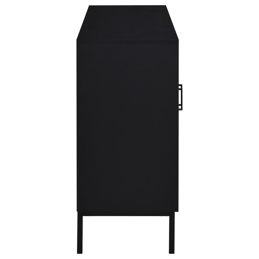 Jess - 2-Door Arched Fluted Glass Accent Cabinet - Black by Coaster Fine Furniture | Bel Furniture