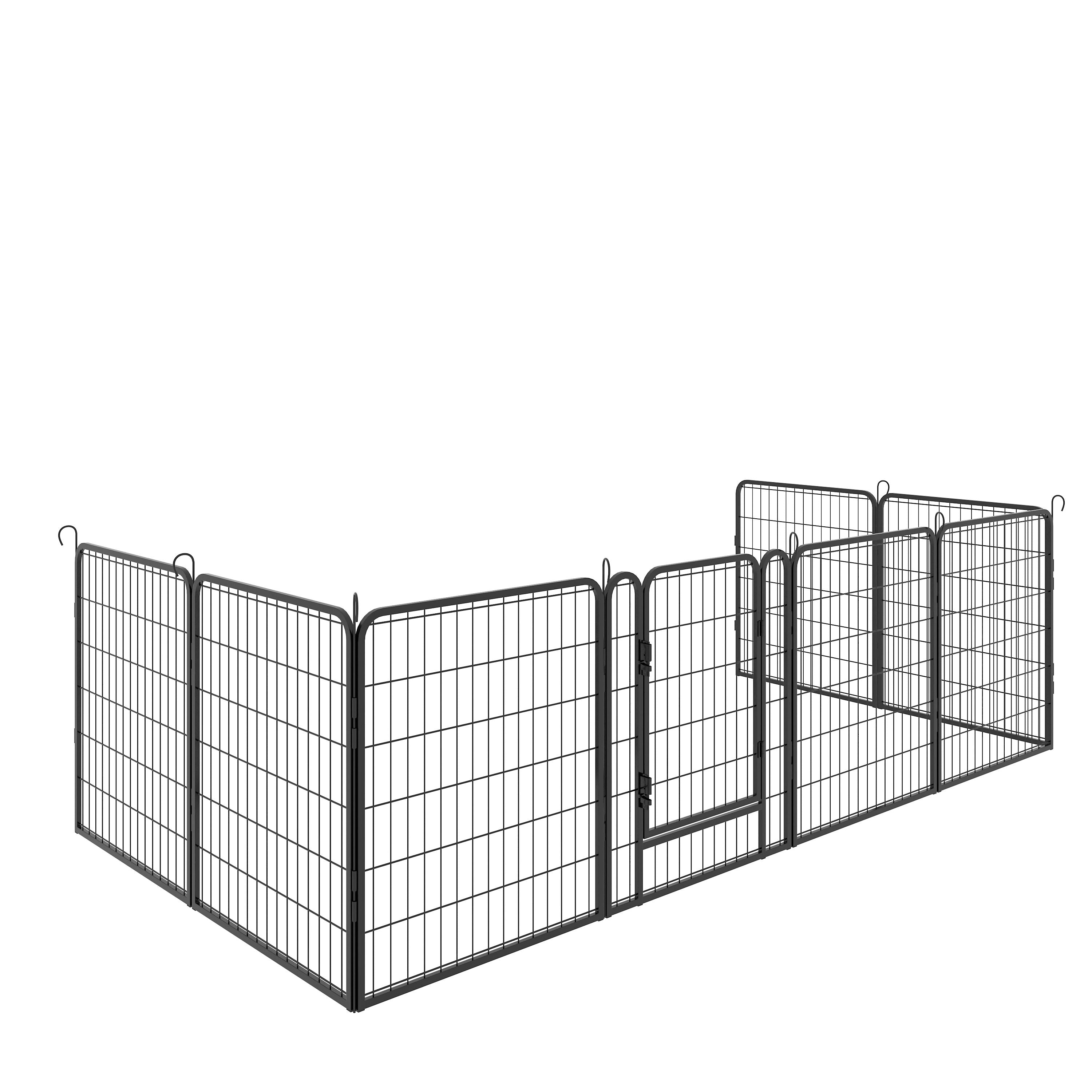 Heavy Duty Metal Playpen With Door, Dog Fence Pet Exercise Pen For Outdoor, Indoor