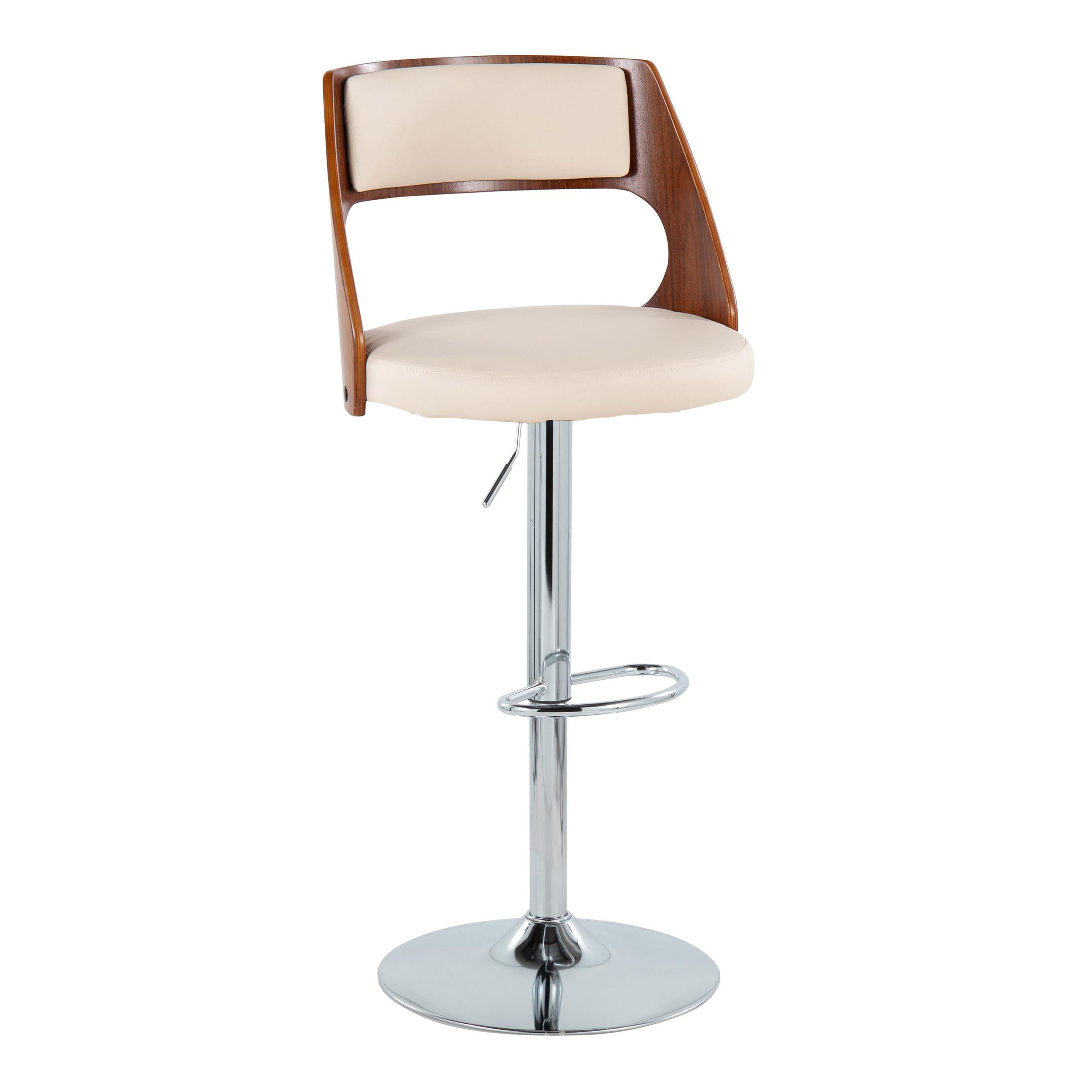 Cecina - Mid Century Modern Adjustable Height Barstool With Swivel With Oval Footrest (Set of 2)