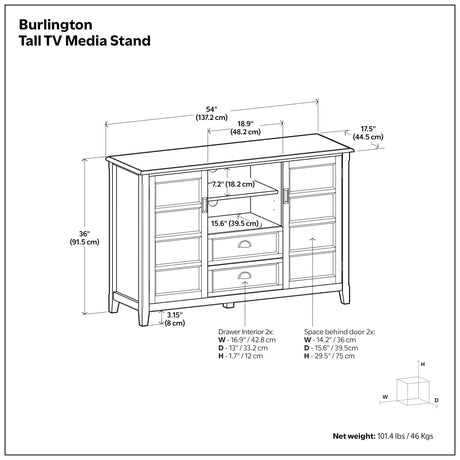Burlington - Handcrafted Tall TV Media Stand - view 14