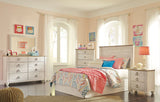 Willowton - Full Panel Headboard with Bolt on Bed Frame - Whitewash