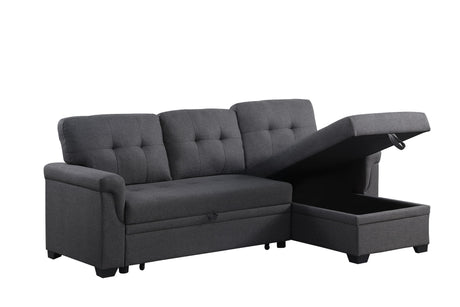 Lucca - Linen Reversible Sleeper Sectional Sofa With Storage Chaise by Lilola Home | Bel Furniture