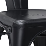 Larkin - Metal Dining Arm Chair (Set of 2) - Distressed Black / Silver by Simpli-Home | Bel Furniture