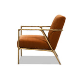 Aerin - Hammered Brass Upholstered Accent Arm Chair by Jennifer Taylor Home | Bel Furniture