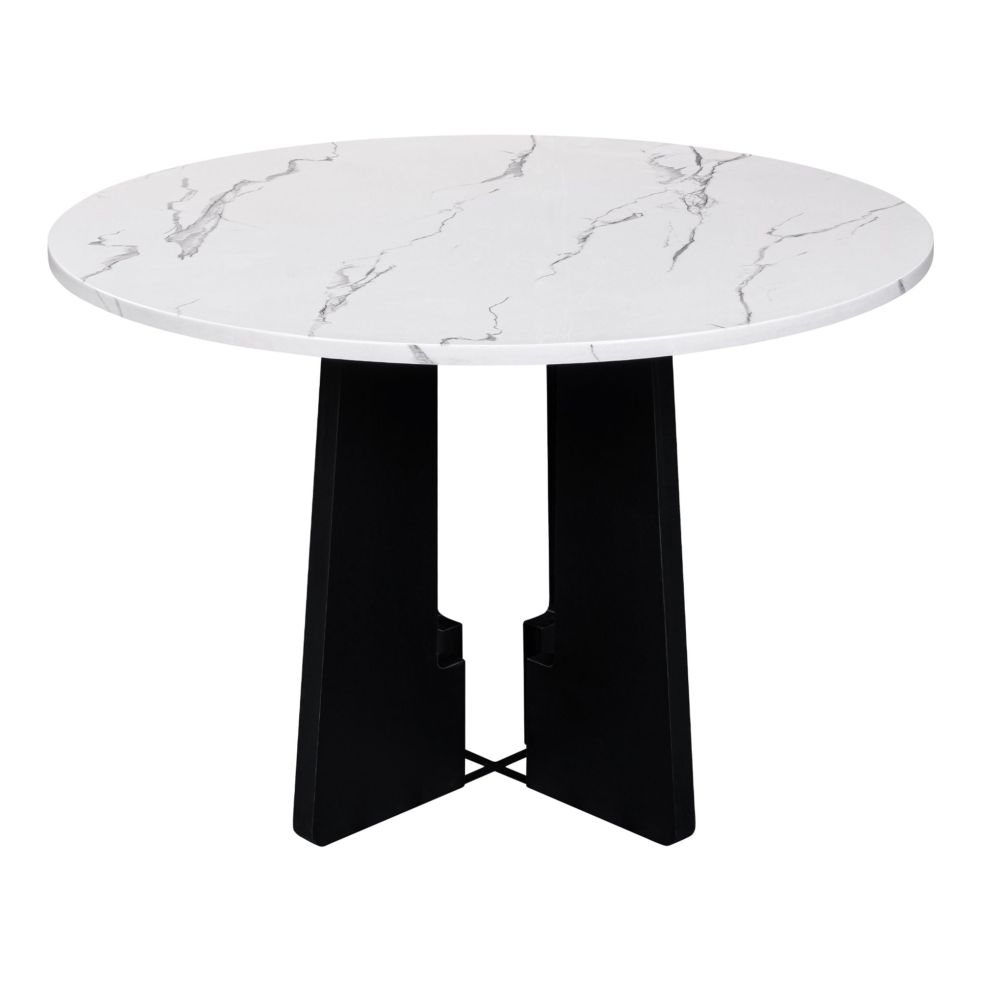 5 Piece Round Dining Table Set, Modern Dining Table And 4 Upholstered Chairs For Dining Room, Kitchen Room, Living Room - White / Gray