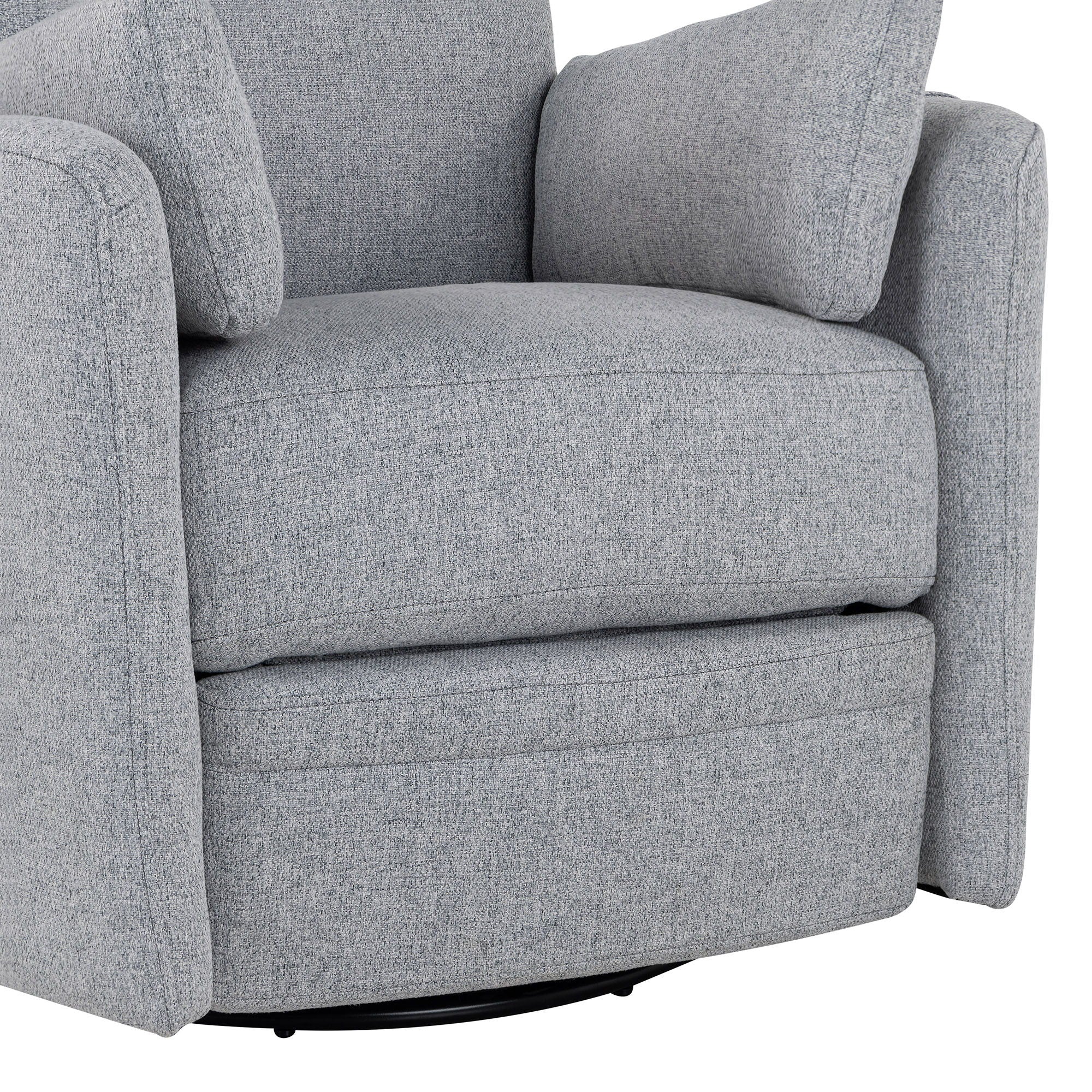 Upholstered Swivel Recliner Manual Rocker Recliner Chair Baby Nursery Chair With Two Removable Pillows For Living Room