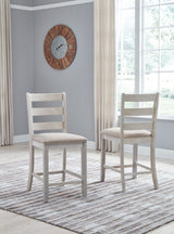 Skempton - White - Upholstered Barstool (Set of 2) by Signature Design by Ashley® | Bel Furniture