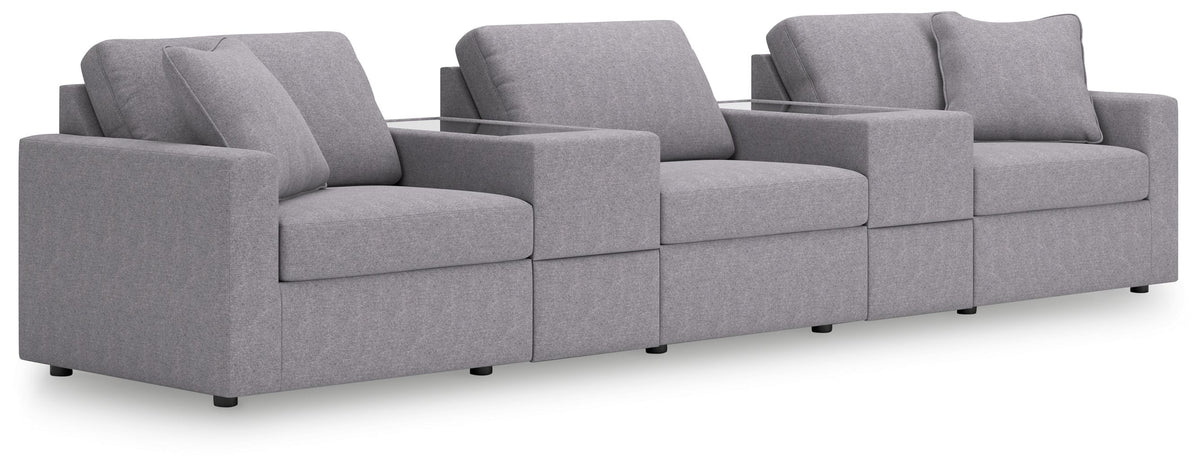 Modmax - Granite - Sectional Gray 5 Pc. Sectional With Storage Consoles by Signature Design by Ashley® | Bel Furniture
