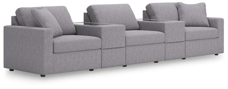 Modmax - Granite - Sectional Gray 5 Pc. Sectional With Storage Consoles by Signature Design by Ashley® | Bel Furniture