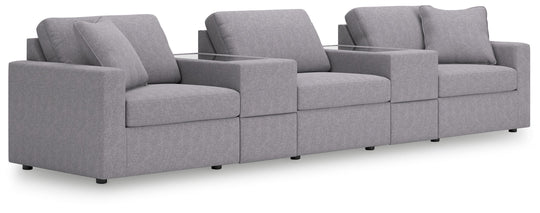 Modmax - Granite - Sectional Gray 5 Pc. Sectional With Storage Consoles by Signature Design by Ashley® | Bel Furniture