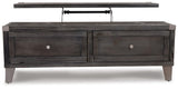 Todoe - Lift Top Cocktail Table - Dark Gray