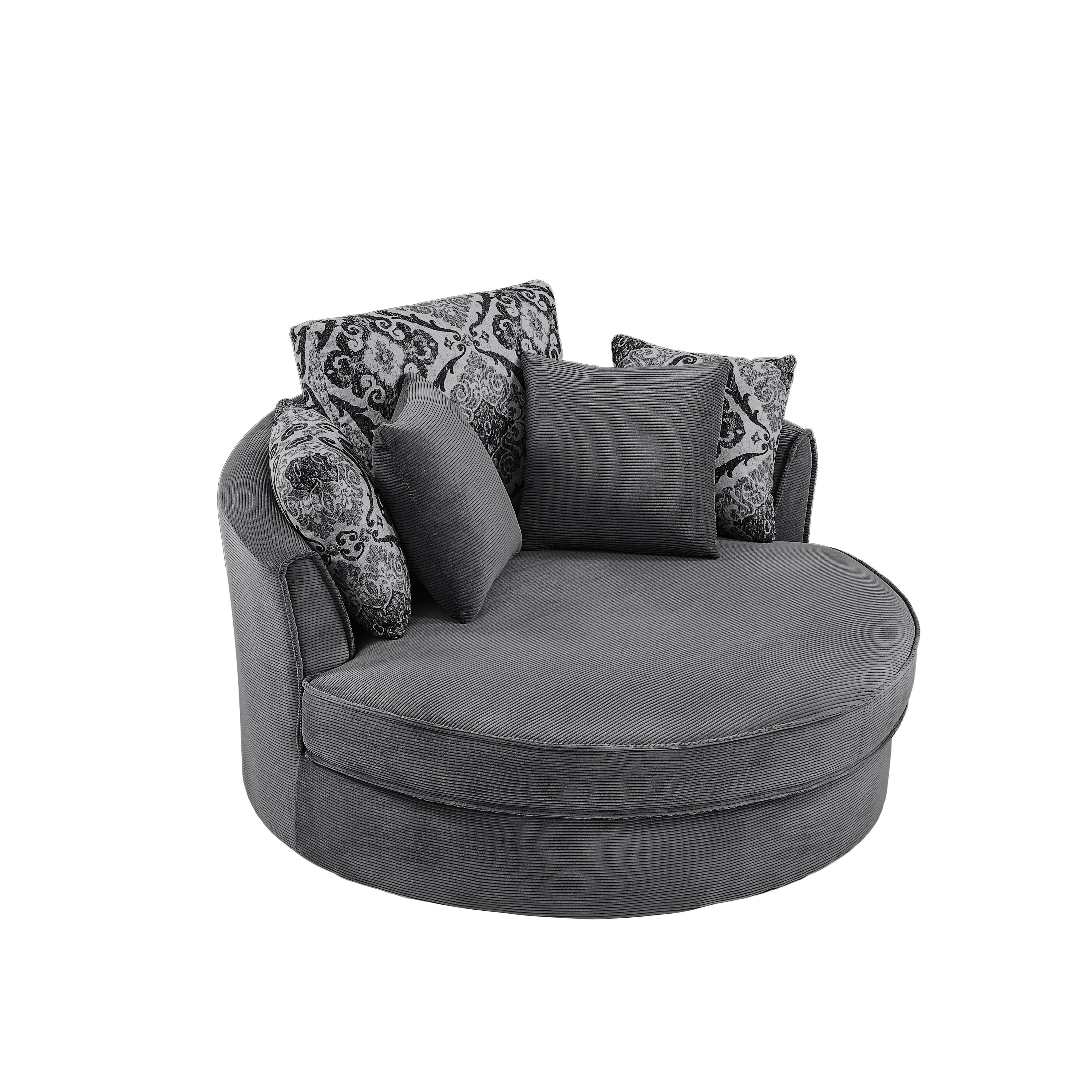 Swivel Accent Barrel Chair With 5 Movable Pillow 360° Swivel Round Sofa Chair For Living Room, Bedroom, Hotel