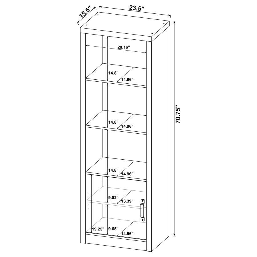 Burke - 3-Shelf Engineered Wood Media Tower - Gray Driftwood