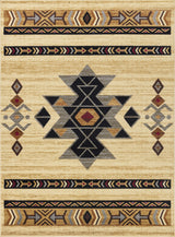 Tribes - 5'3" X 7'3" Southwest Area Rug Polypropylene - Cream by Icona Home Decor | Bel Furniture