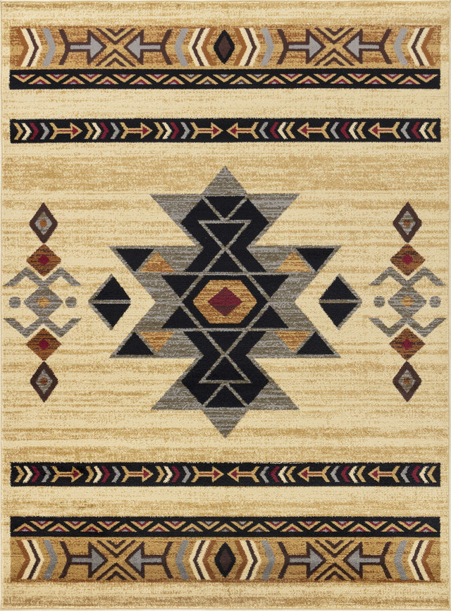 Tribes - GC_YLS4006 Southwest Area Rug Beige by Icona Home Decor | Bel Furniture