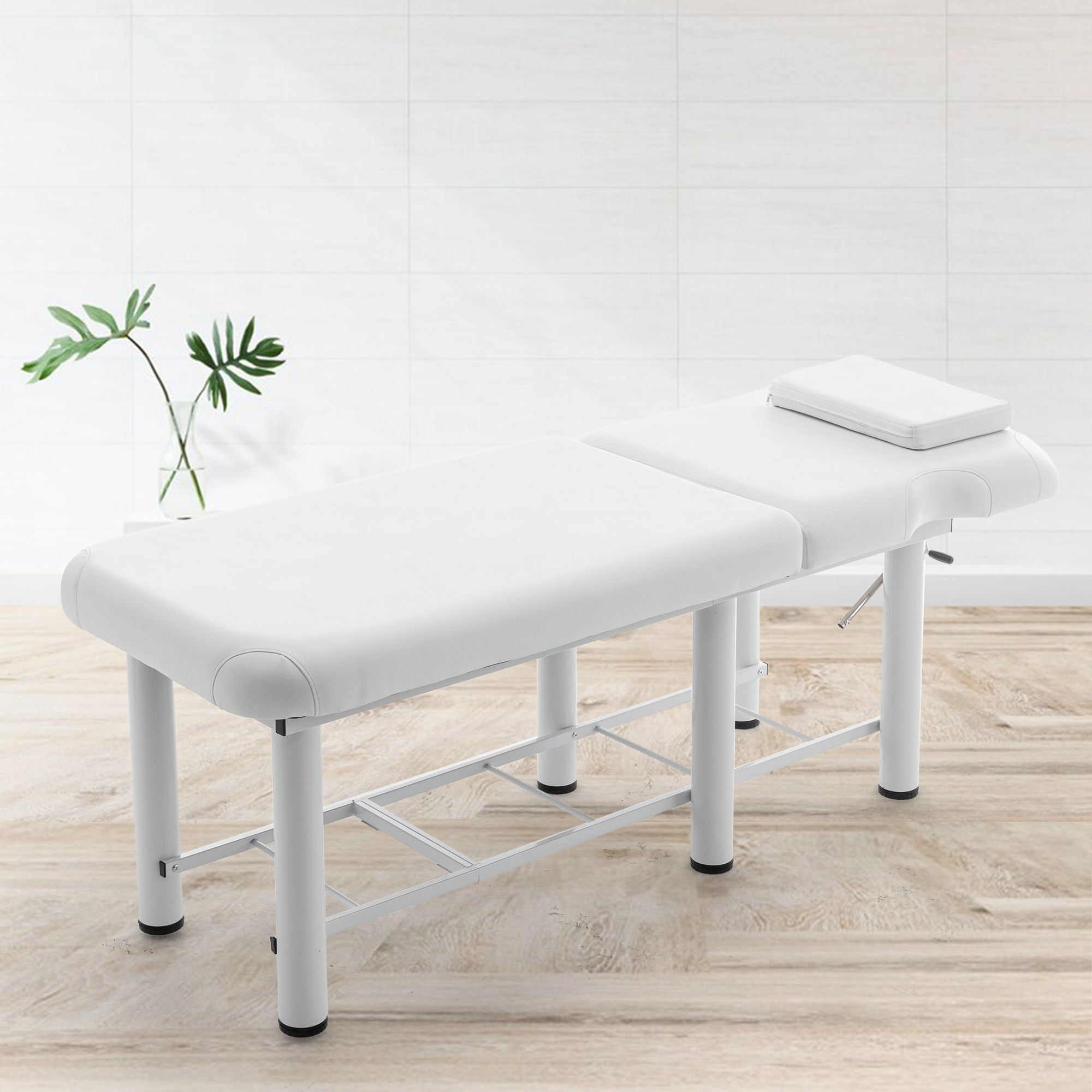 Professioanl Massage Table, Backrest Adjustable, Removable Headrest, Bottom Shelf Storage, Memory Foam Layer Salon Bed