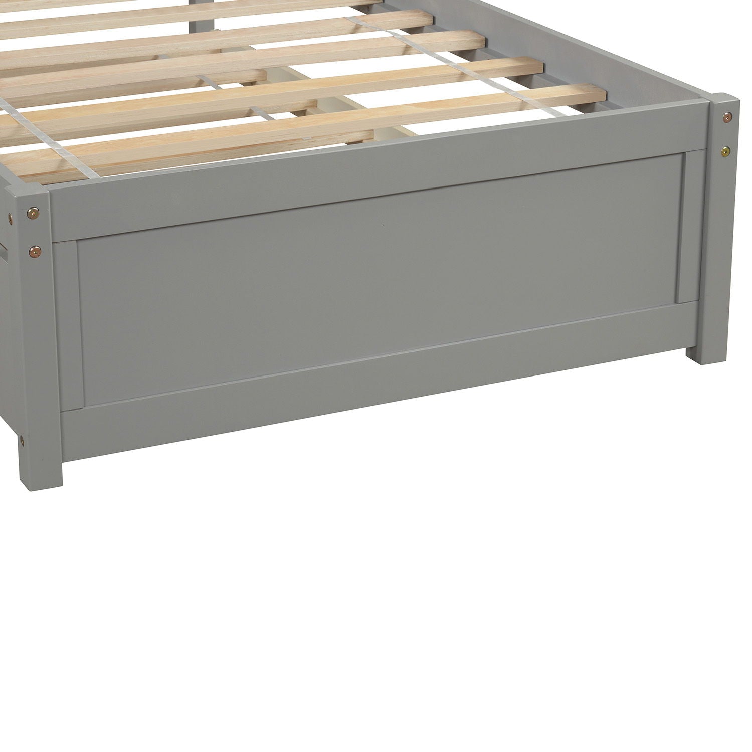 Twin Size Platform Bed Wood Bed Frame With Trundle