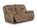Glencroft - Power Reclining Loveseat With Console / Adjustable Headrest - Sahara
