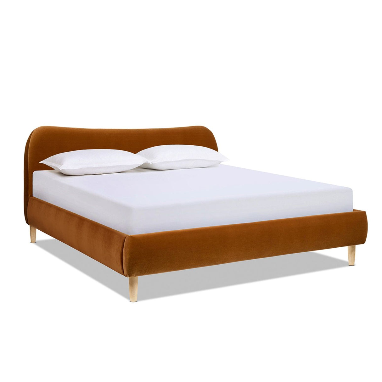Roman - Curved Headboard Upholstered Platform Bed