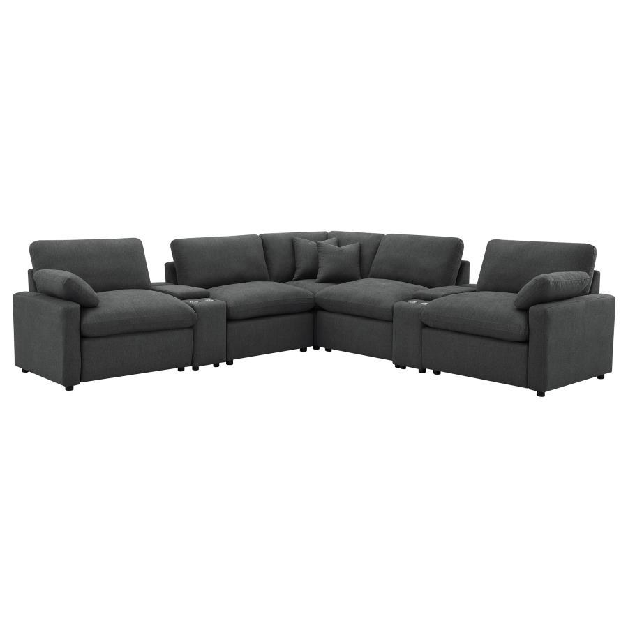 Collins - 7-Piece Modular Power Reclining Sectional Dark Gray by Coaster Fine Furniture | Bel Furniture