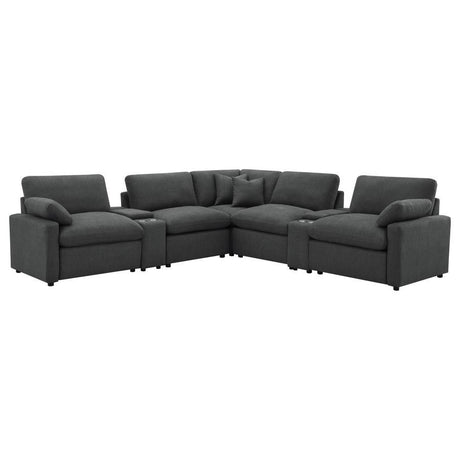 Collins - 7-Piece Modular Power Reclining Sectional Dark Gray by Coaster Fine Furniture | Bel Furniture